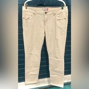 Women's White Distressed Jeans